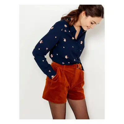 Brown Velvet Shorts CAMAIEU - Women