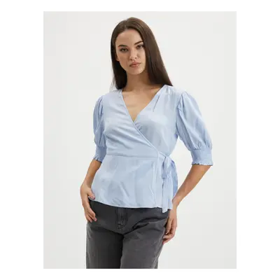 Light Blue Women's Wrap Blouse Pieces Tala - Women's