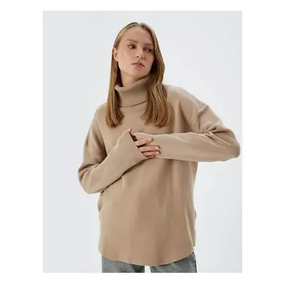 Koton Turtleneck Oversize Knitwear Sweater Long Sleeve Soft Textured