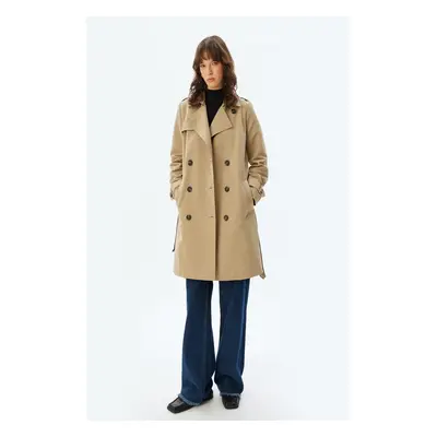 Koton Beige Women's Trench Coat