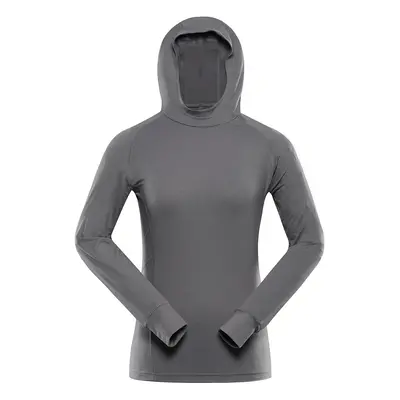 Women's quick-drying hooded sweatshirt ALPINE PRO IZARA smoked pearl