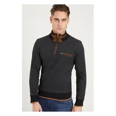 1039 DEWBERRY MENS SWEATSHIRT-BLACK-GREY