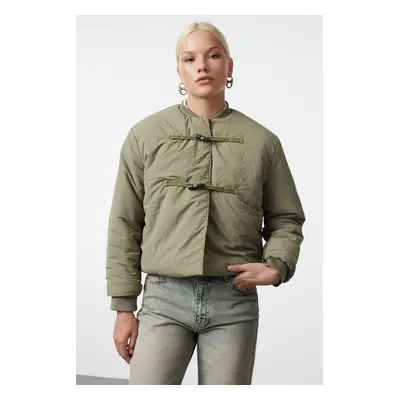 Trendyol Light Khaki Regular Shepherd Closure Quilted Puffer Jacket