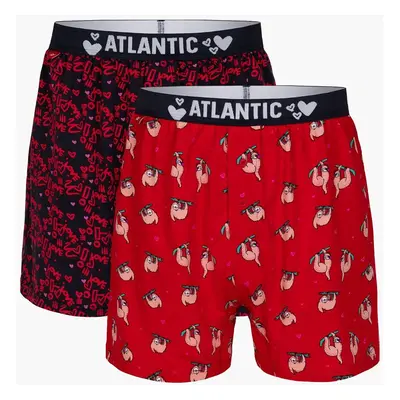 Men's boxer shorts ATLANTIC 2Pack - red/dark blue