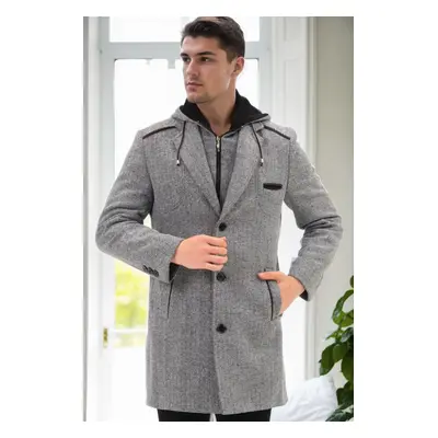 PLT8371 DEWBRRY MEN'S COAT-DIAGONAL BLACK-GREY-2