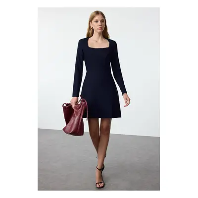 Trendyol Navy Blue Plain Woven Dress