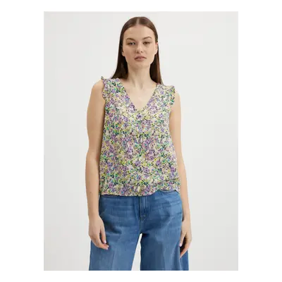 Purple-yellow floral blouse ONLY Gerda - Ladies