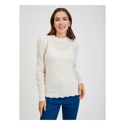 Cream women's perforated sweater ORSAY - Women