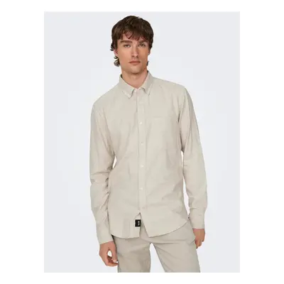 Men's cream shirt ONLY & SONS Gudmund - Men