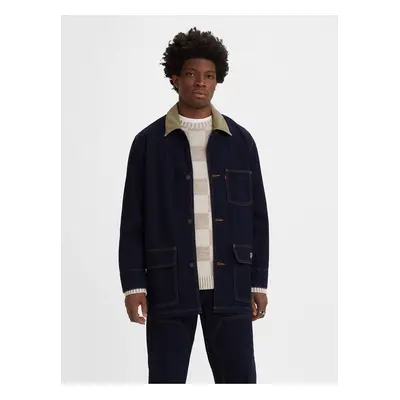 Levi&#39;s Dark Blue Men&#39;s Denim Jacket with Levi&#39;s® Cypress Wool - Mens