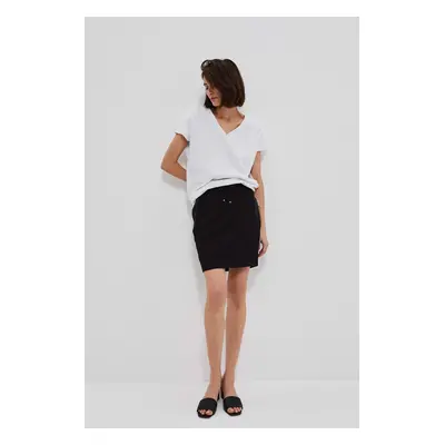 Plain skirt with pockets - black