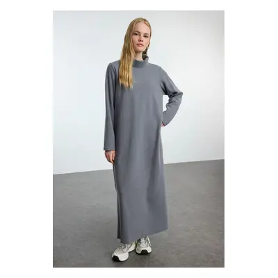 Trendyol Gray High Collar Knitted Dress