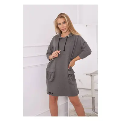 Graphite dress with hood