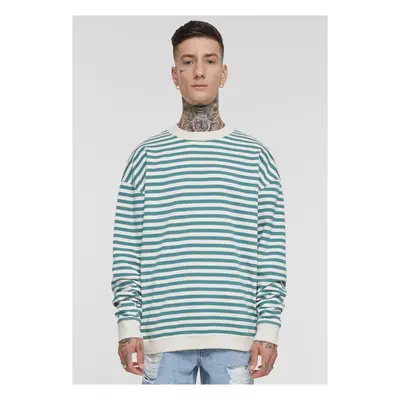 Men's Striped Crewneck Sweatshirt - White Sand/Green