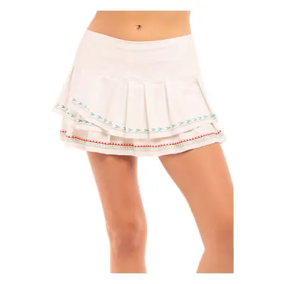 Women's Lucky in Love Sahara Pleat Tier Skirt White