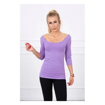 Dark purple blouse with a round neckline