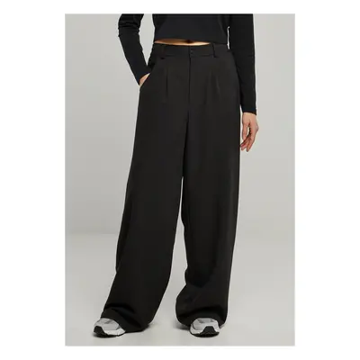 Women's trousers with ultra-wide pleated front black