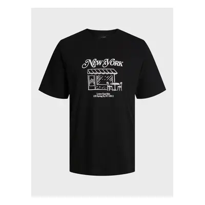 Black Mens T-Shirt Jack & Jones Red Hook - Men