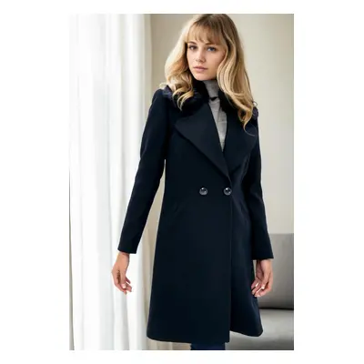 Z6643 DEWBERRY WOMEN'S COAT-NAVY-1