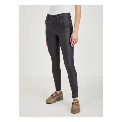 Dark gray women's leatherette pants ORSAY - Ladies