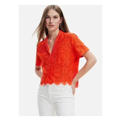 Orange Desigual Preston Lace Shirt - Women