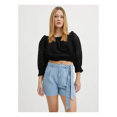 Black Women Patterned Crop Top Guess Rafa - Women