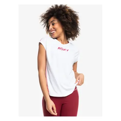 White Women's T-Shirt with Roxy Training Grl - Women