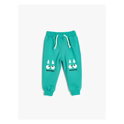 Koton Jogger Sweatpants with Waist Tie and Monster Print