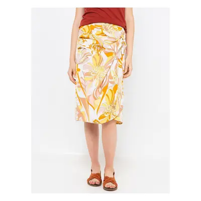 Yellow-cream patterned skirt CAMAIEU - Ladies