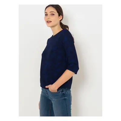 Dark blue patterned T-shirt CAMAIEU - Women