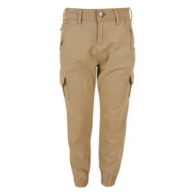 Girls' high-waisted cargo trousers unionbeige