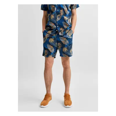 Blue patterned chino shorts Selected Homme Joel - Men