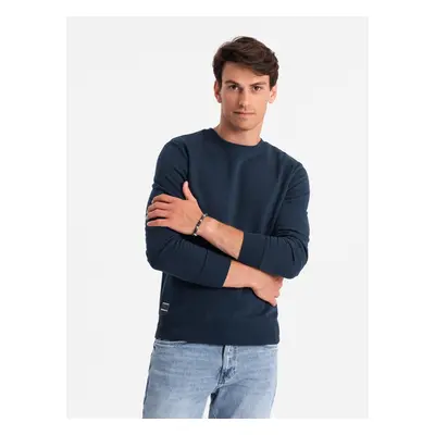 Ombre BASIC men's cotton non-stretch sweatshirt - navy blue