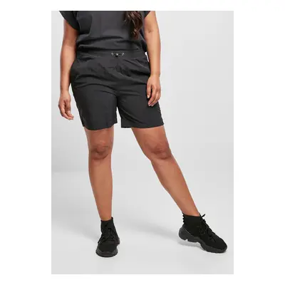 Women's Crinkle Nylon Shorts in Black