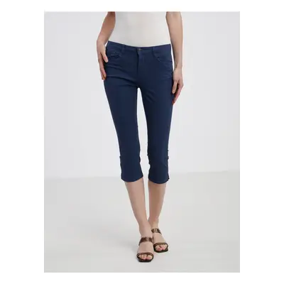 Dark blue womens capri pants CAMAIEU - Ladies