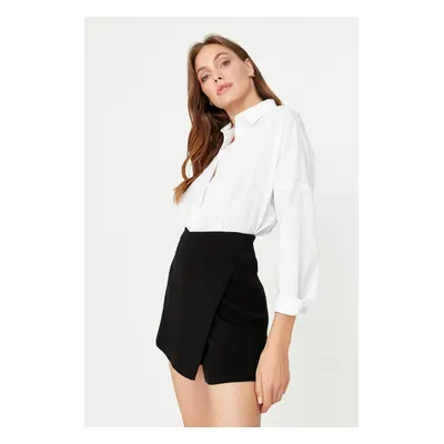 Trendyol Black Fitted Mini Shorts Knitwear Skirt