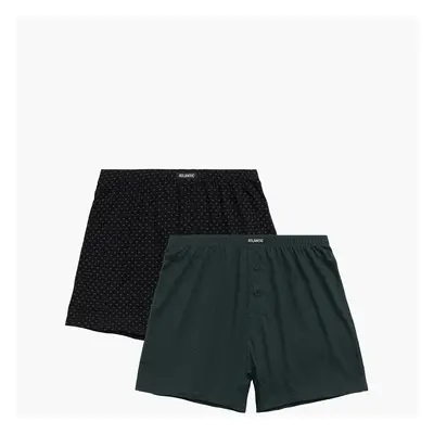 Men's loose boxers ATLANTIC 2Pack - black/green with pattern