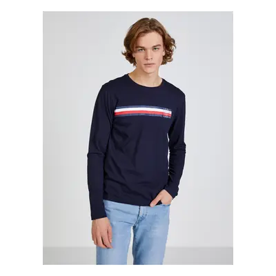 Dark blue Mens T-Shirt Tommy Hilfiger Sliced Bar - Men