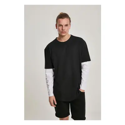 Oversized Shaped Double Layer LS Tee Black/White