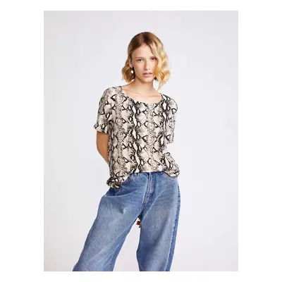 Grey patterned blouse VERO MODA Easy - Women