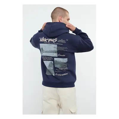 Trendyol Oversize/Wide Cut Hooded Back Printed Fleece/Warm Sweatshirt