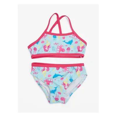 Light blue girly patterned two-piece swimwear name it Ziza - Girls