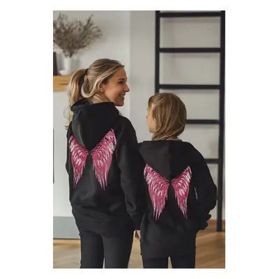 Trendyol Black Girl Mother-Daughter Back Printed Knitted Mini Me Sweatshirt