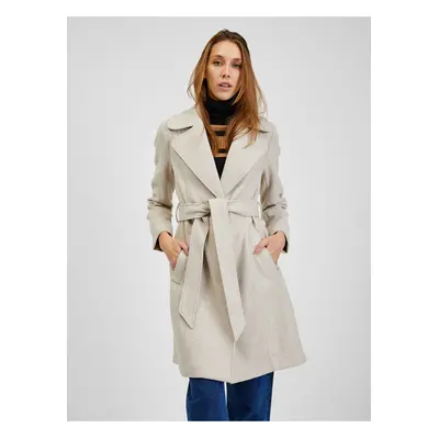 Orsay Beige Women's Winter Coat with Strap - Women