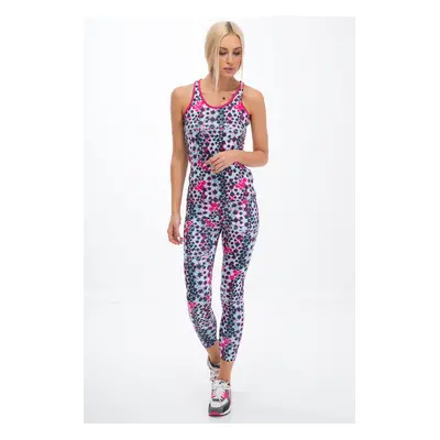 Colorful sports leggings in geometric shapes / mint