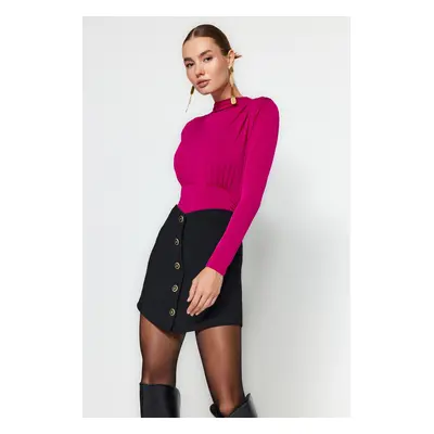 Trendyol Fuchsia Knitted Draped Stud Body