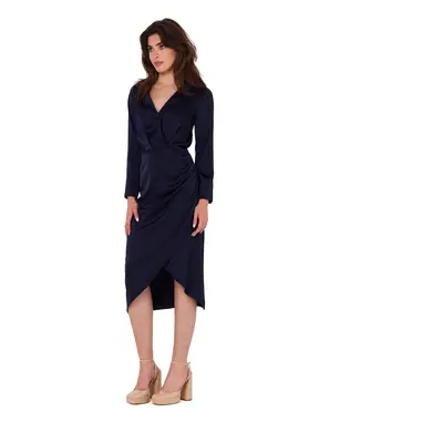 Makover Woman's Dress K172 Navy Blue