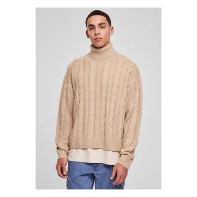 Boxes Roll Neck Sweater Wet Sand