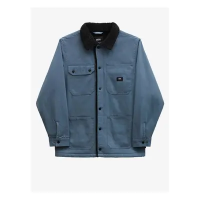 Men's blue denim shirt jacket with faux fur VANS Sherpa - Men