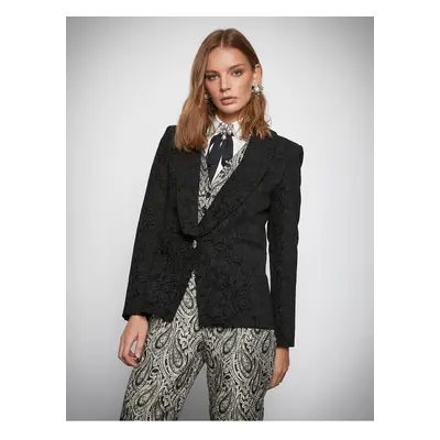 Koton Melis Ağazat X - Jacquard Pocket Detailed Blazer Jacket